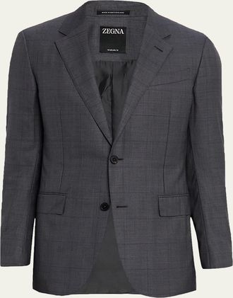 Ermenegildo Zegna Mens Tonal Plaid 15milmil15 Wool Suit