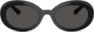 Dolce & Gabbana Eyewear oval-frame sunglasses - women - Plastic - 49 - Black