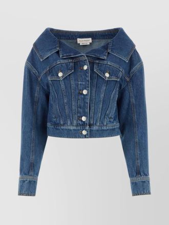 Alexander McQueen denim cropped jacket