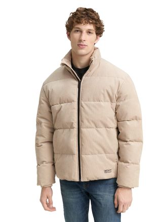 Tom Tailor Denim Steppjacke TOM TAILOR DENIM, Herren, Gr. XXL, beige (cashew beige), Web, Obermaterial: 90% Polyester, 10% Polyamid. Futter: 100% Polyester, Strukturmu
