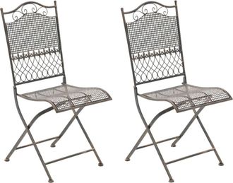 Clp Set de 2 sillas para exterior plegables en Metal Bronce