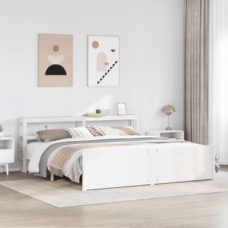 Berkfield Home Bed Frame with Headboard without Mattress White 180x200 cm Super King