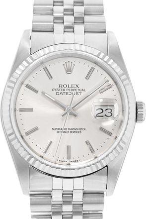 Rolex Pre-owned Rolex Datejust 36 Automatic Chronometer Silver Dial Mens Watch 16234 SSJ