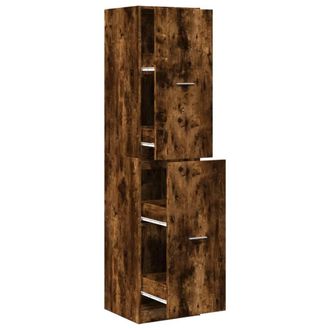 Berkfield Home Apothecary Cabinet&not;Smoked Oak 40x41x174.5 cm Engineered Wood in Brown