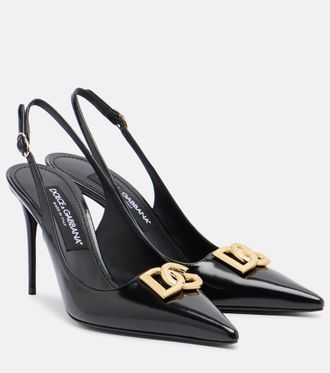 Dolce & Gabbana Lollo DG patent leather slingback pumps