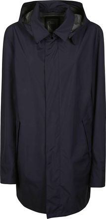 Herno Blue Polyester Minimalist Raincoat