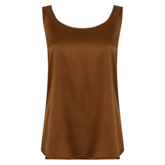 Max Mara Tops, Dames, Bruin, XS, Leer, Pan Top