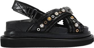 Kurt Geiger 70 mm Orson sandalen met plateauzool - Zwart