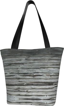 AOOEDM Wood Grain Background Tote Bag Women Capacity Shoulder Grocery Shopping Bags