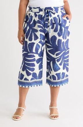 Daniel Rainn Print Wide Leg Pants in Navy at Nordstrom Rack, Size 1X