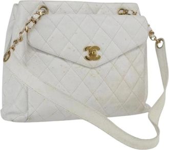 Chanel Pre-owned Shoulder Bags, female, White, Size: ONE SIZE Pre-owned Vintage Shoulder Bag