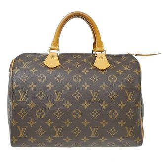 Louis Vuitton Speedy Handbag Monogram Canvas Brown Canvas Handbag (Pre-Owned)