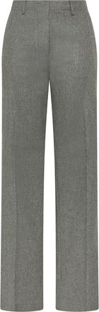 Cruna Tailored Mid-Rise Textured Straight-Leg Pants