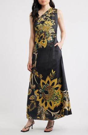 Elie Tahari The Addison One-Shoulder Maxi Dress in Sunray Floral Print at Nordstrom, Size 10