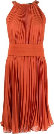 Max Mara Pliss&eacute; Mouwloze Jurk - Dames - Casual kleedjes - Rood - 2XS - Kleedjes
