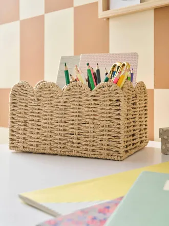 Vertbaudet Kinderzimmer Stiftehalter aus Papierfaser beige