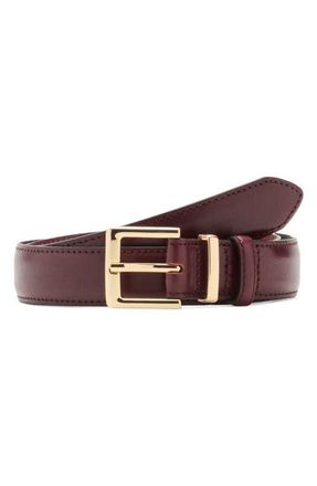 Mango Leather Belt in Burgundy at Nordstrom, Size Small