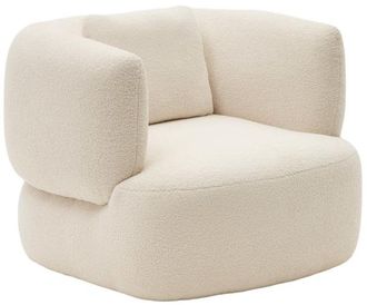 K Home Drehbarer Design Sessel Martino - Boucl&eacute; Ecru