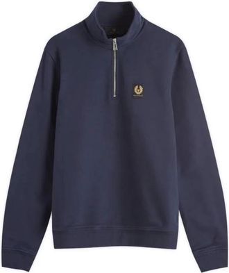 Belstaff Felpa con zip a un quarto - - Sweatshirts & Hoodies - Uomo - Blu - M