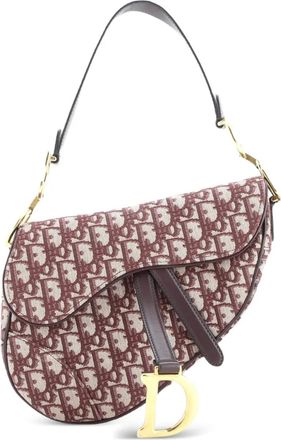 Dior Saddle Handbag Oblique Canvas Medium shoulder bag - Rood