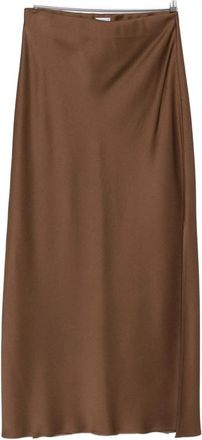 Brunello Cucinelli Satin-finish Slit Maxi Skirt