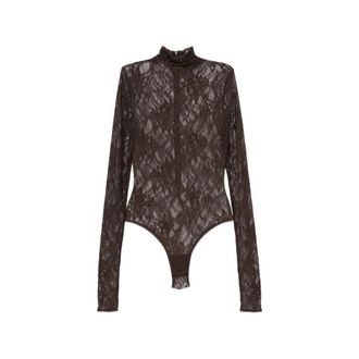 Andamane Ziggy Lace-pattern High-neck Bodysuit