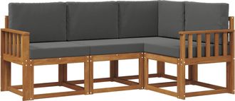 vidaXL Conjunto De Sof&aacute;s De Exterior 4 Uds. Natural Y Antracita Vidaxl