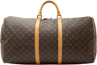 Louis Vuitton Brown Monogram Canvas Keepall 60 (Authentic Pre-Loved)