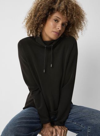 Contemporaine Womens Peachskin mock-neck sweatshirt