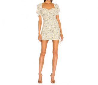 Bardot Cindy Sweetheart Print Dress In Yellow Floral