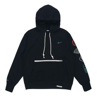 Nike Mens Nike CNY New Years Edition Logo Printing Loose Sports Hooded Pullover Autumn Black DJ3861-010