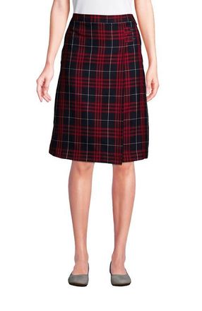 Lands End School Uniform Young Plaid A-line Skirt Below the Knee in Classic Navy Large Plaid at Nordstrom, Size 10