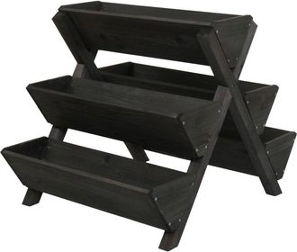 Hhg Escalera Para Plantas Hhg-646, Estanter&iacute;a Para Flores, Escalera Para Hierbas Arom&aacute;ticas, Macetero Elevado, 5 Cajas 56x56x70 Para Exterior, Madera Mvg,