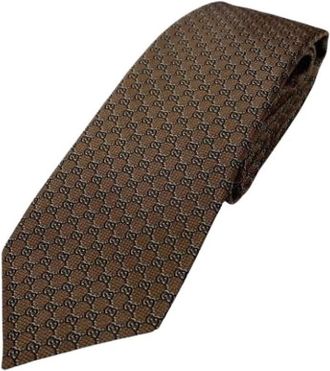Gucci Pre-owned Cravat - Heren - Vintage Accessoires - Bruin - ONE Size - Vintage