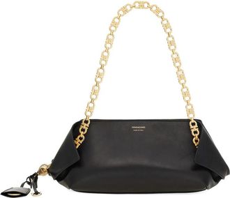 Ferragamo Black Gancini Small Shoulder Bag