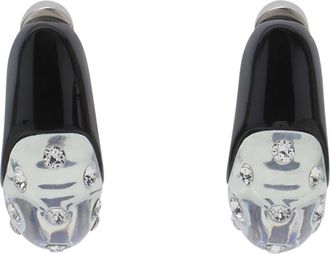 Lanvin Fargo Rhinestone Large Hoop Earrings in Black/transparent at Nordstrom