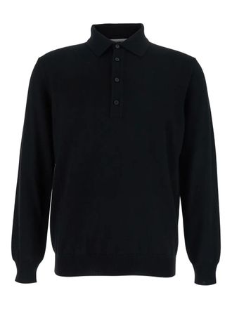KANGRA four-button polo neck sweater - Black