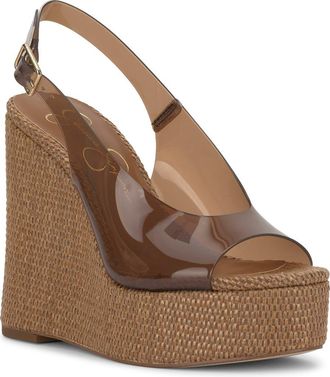 Jessica Simpson Kaliese Slingback Platform Wedge Sandal in Tuscan Tan at Nordstrom, Size 8.5