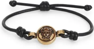 Versace Black Medusa Cord Bracelet