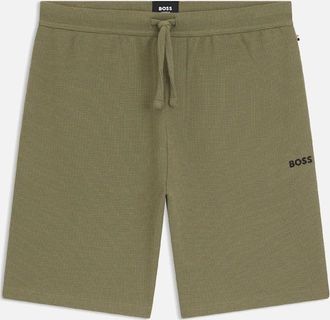 HUGO BOSS Mens Waffle Pyjama Shorts - Green - Size: 33/32/32