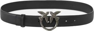 Pinko Love Berry Leren Riem Set - Dames - Riemen - Zwart - XS - Leer - Accessoires