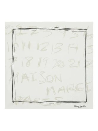 Maison Margiela numbers-print neckerchief - White