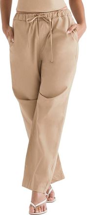 House of CB Luna Drawstring Pants in Camel at Nordstrom, Size Large Long