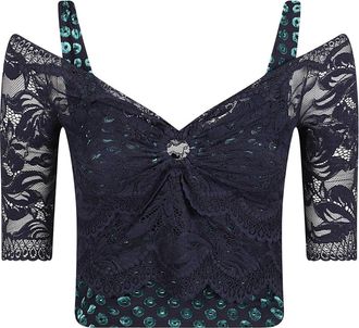 Paco Rabanne Top met korte mouwen - Dames - Blouses - Blauw - S - Overhemden