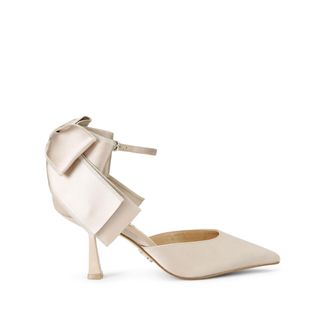 Steve Madden Womens Fiorela Taupe Heels Fabric - Size UK 4