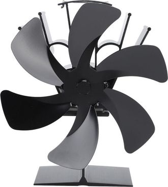 OEM Ventilador Vertical De Estufa De 6 Aspas, Alimentado Por Calor, Con Asa Para Una R&aacute;pida Circulaci&oacute;n Del Aire Caliente, Dise&ntilde;o Para Chimenea, Color Neg