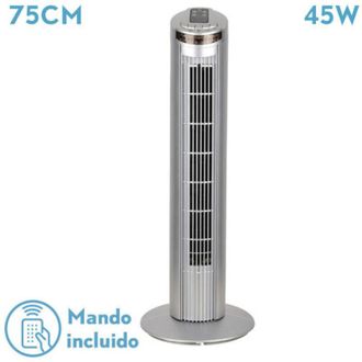 Fabrilamp Fabrilamp - Ventilador De Torre Orbigo Plata 3vel 45w C/remoto Oscilante Temporizador 75x27x27cm