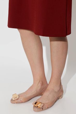 Ferragamo Nara Jelly Rubber Ballet Flats, Womens, Pink