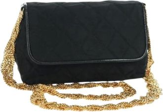 Chanel Pre-owned Cross Body Bags, female, Black, Size: ONE SIZE Pre-owned Vintage Satin Shoulder Bag