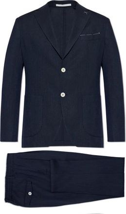 Eleventy Double-Breasted Platinum Kostuum - Heren - Business pakken - Blauw - 2XL - Wol - Kostuums